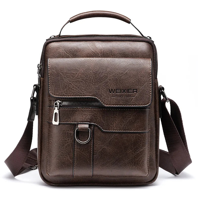 Real Leather Mens Shoulder Bag, Detachable Strap - Lusomart