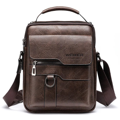 Real Leather Mens Shoulder Bag, Detachable Strap - Lusomart