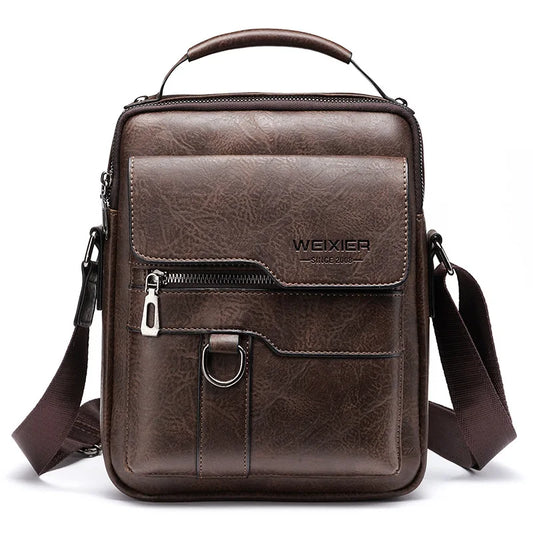 Real Leather Mens Shoulder Bag, Detachable Strap - Lusomart