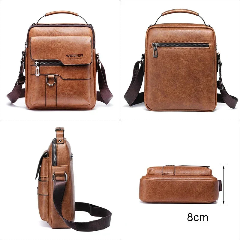 Real Leather Mens Shoulder Bag, Detachable Strap
