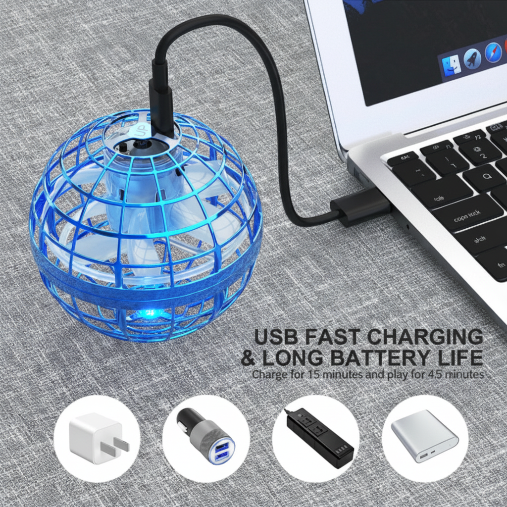 Glowing Remote Control Hover Drone Ball Toy