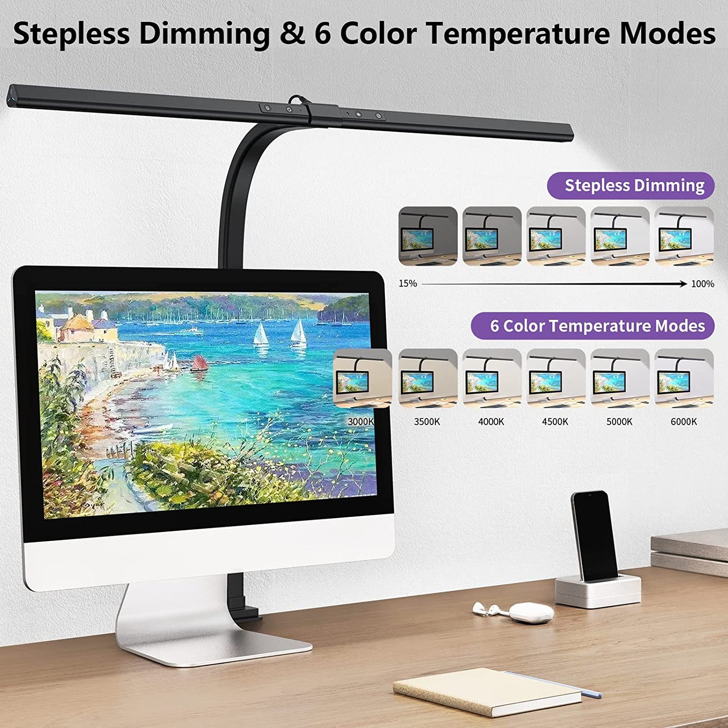 Bright Adjustable LED Desk Light for Home Office