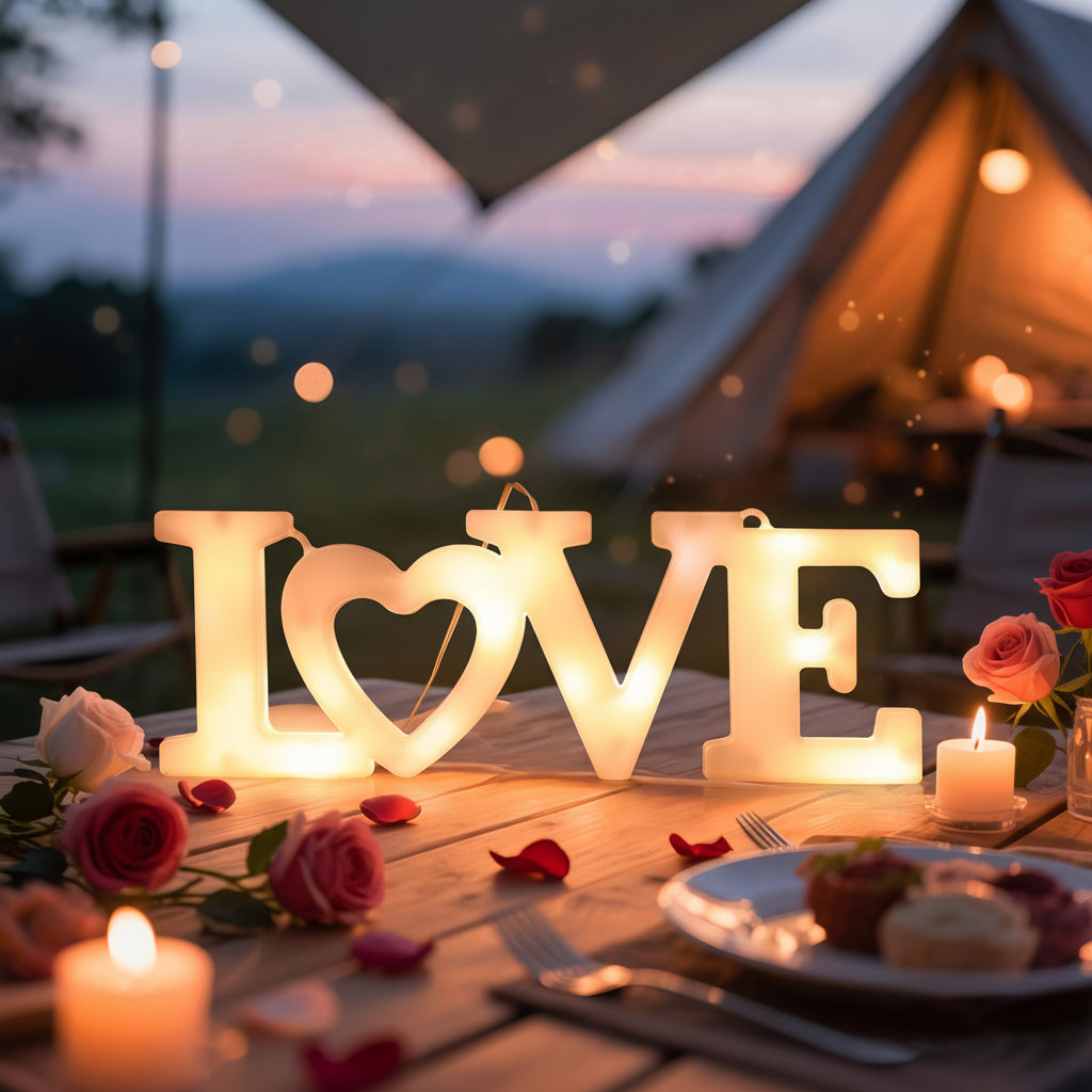 Romantic Heart Shaped LED Table Lamp Valentine Decor - Lusomart