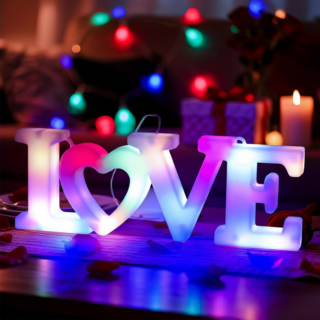 Romantic Heart Shaped LED Table Lamp Valentine Decor