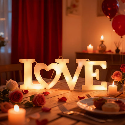 Romantic Heart Shaped LED Table Lamp Valentine Decor