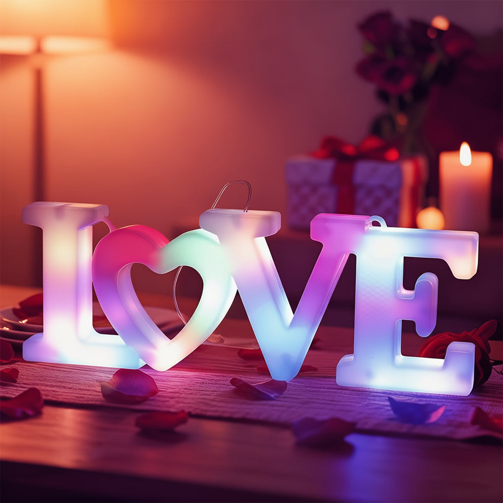 Romantic Heart Shaped LED Table Lamp Valentine Decor