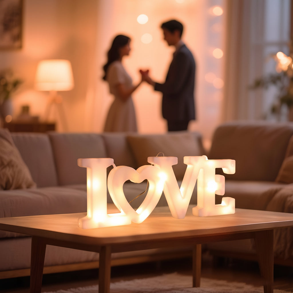 Romantic Heart Shaped LED Table Lamp Valentine Decor