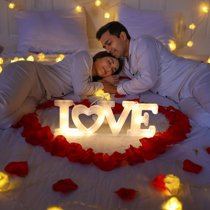 Romantic Heart Shaped LED Table Lamp Valentine Decor