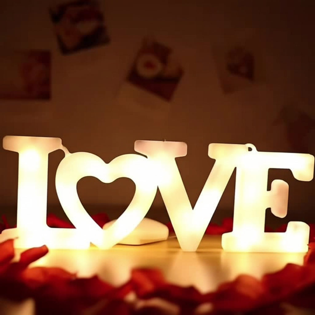 Romantic Heart Shaped LED Table Lamp Valentine Decor