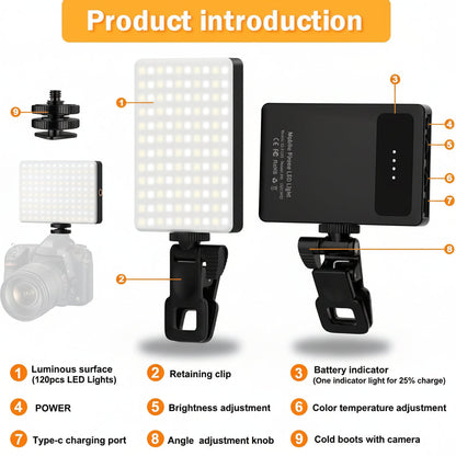 Portable Phone LED Camera Flash Clip On Light