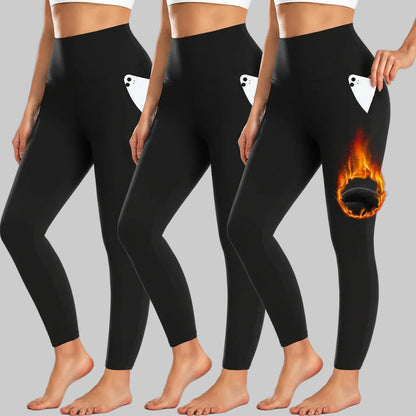 Warm High Waist Yoga Pocket Leggings Pants