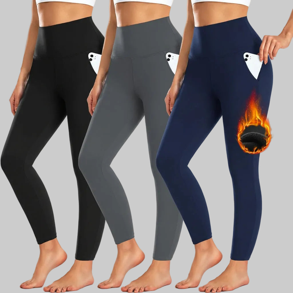 Warm High Waist Yoga Pocket Leggings Pants