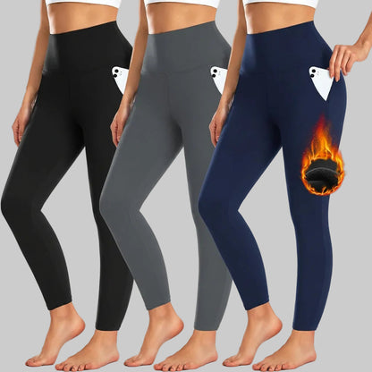 Warm High Waist Yoga Pocket Leggings Pants