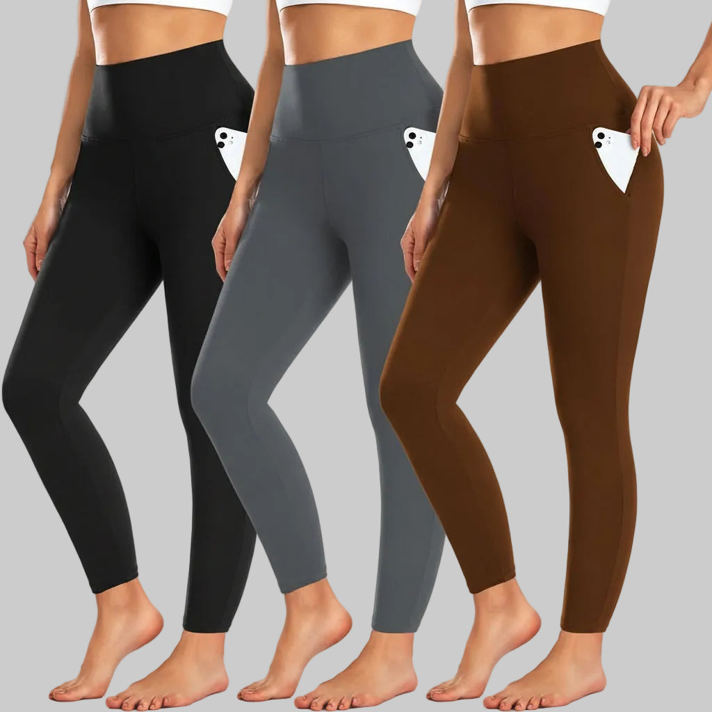 Warm High Waist Yoga Pocket Leggings Pants