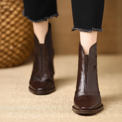 Low Heel Ankle Boots for Women Zip Up Casual Shoes