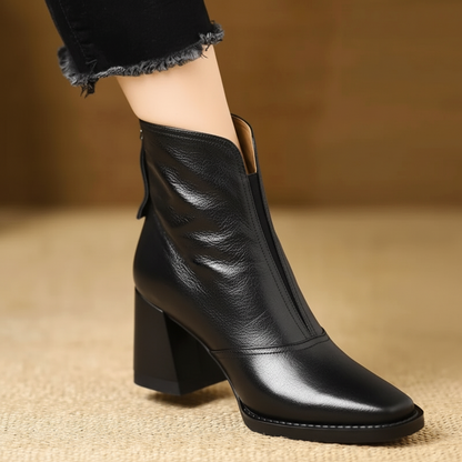 Low Heel Ankle Boots for Women Zip Up Casual Shoes