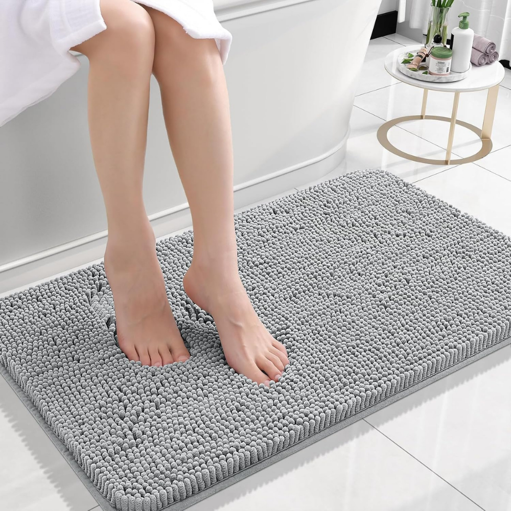 Plush Bathroom Mat Soft Non Slip Absorbent Floor Rug