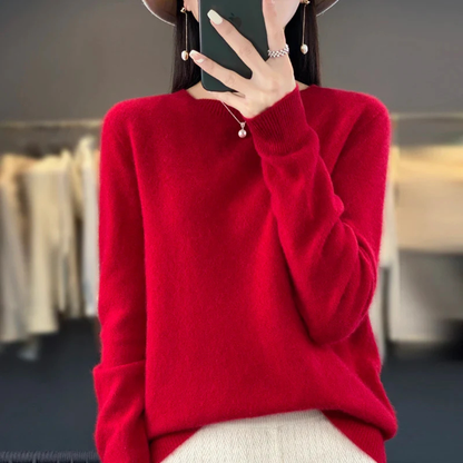 Soft Women's Cashmere Crew Neck Winter Sweater