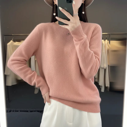 Soft Women's Cashmere Crew Neck Winter Sweater