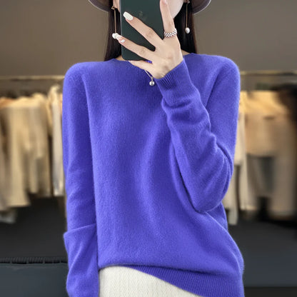 Soft Women's Cashmere Crew Neck Winter Sweater