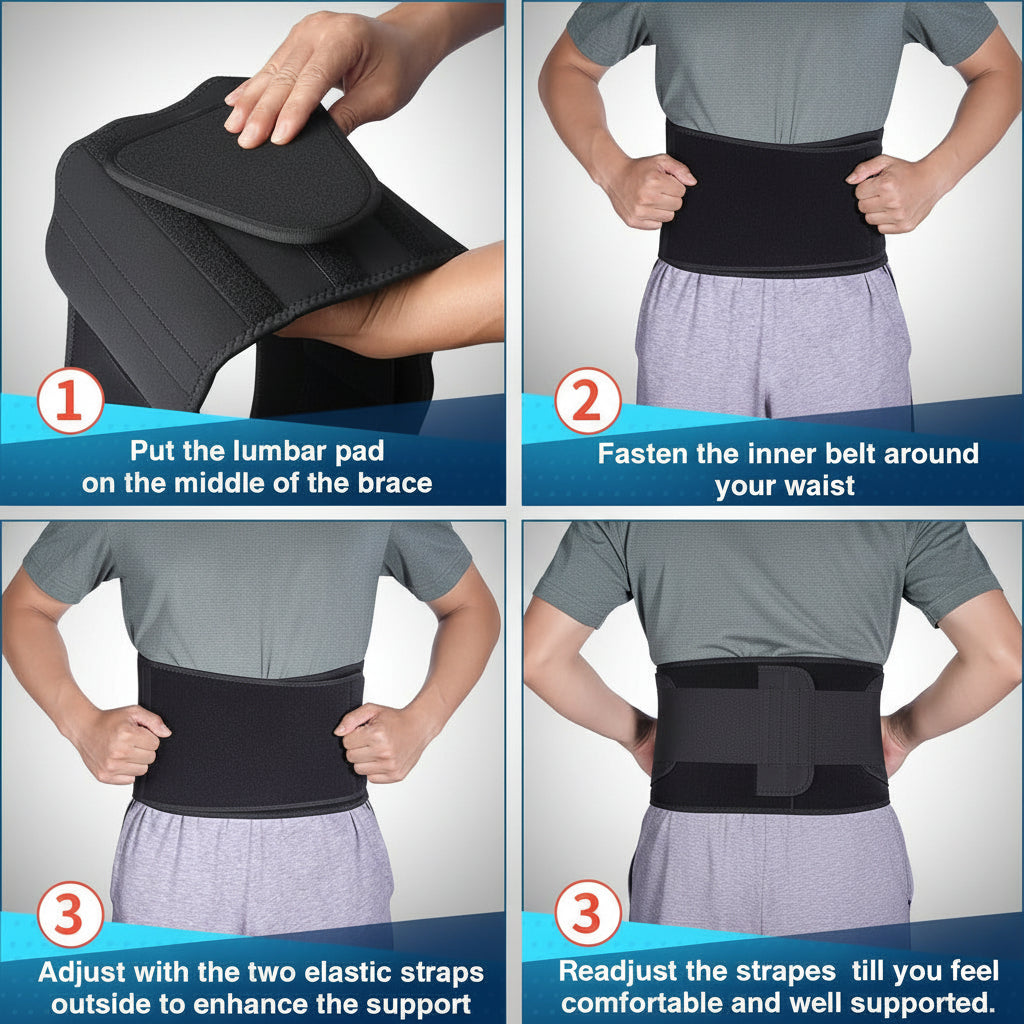 Comfortable Lower Back Support Adjustable Neoprene Belt