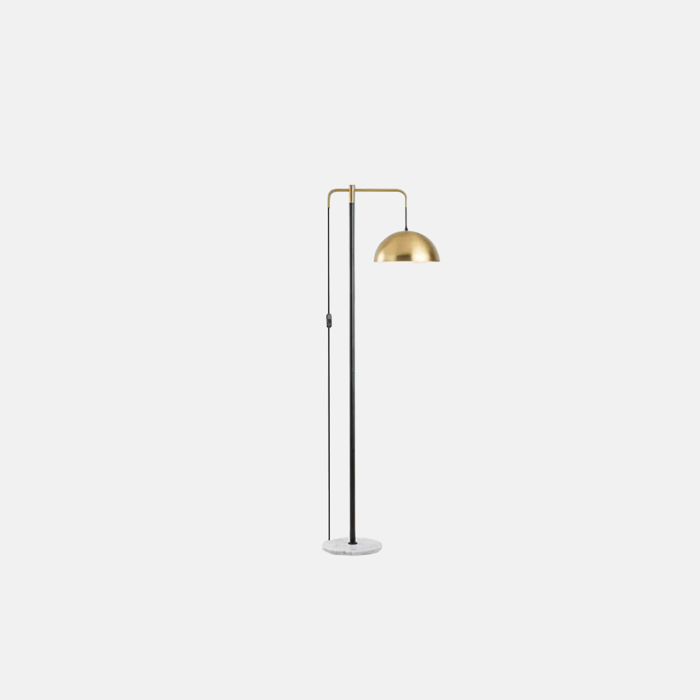 Modern Black Floor Lamp Metal Hooded Living Room-2