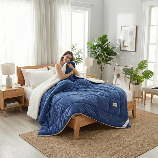 Plush Sheep Wool Comforter - Lusomart