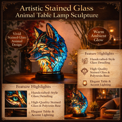 Colorful Glass Animal Desk Lamp Decoration