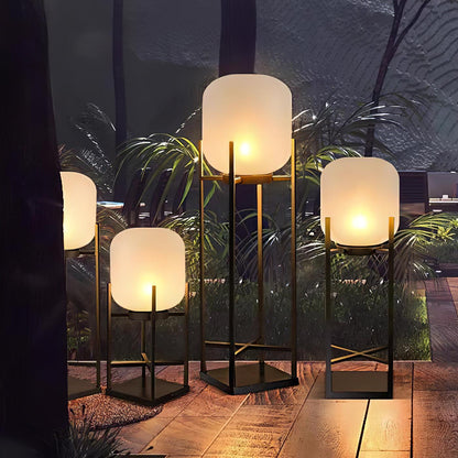 Bright Solar Garden Lamp Stainless Steel Glass