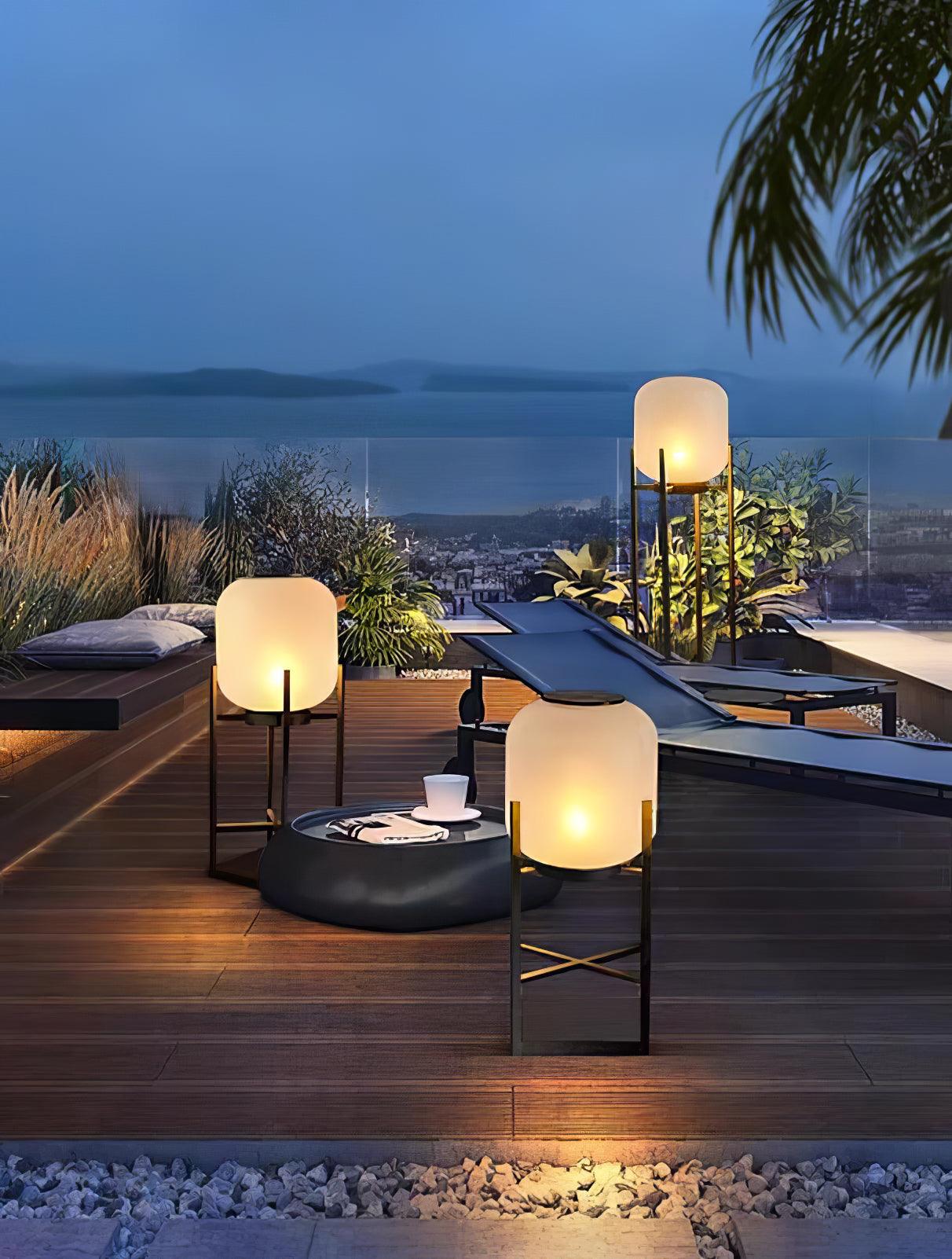 Bright Solar Garden Lamp Stainless Steel Glass