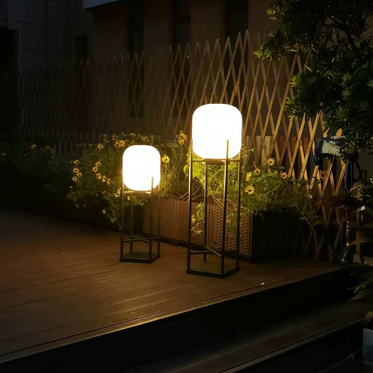 Bright Solar Garden Lamp Stainless Steel Glass