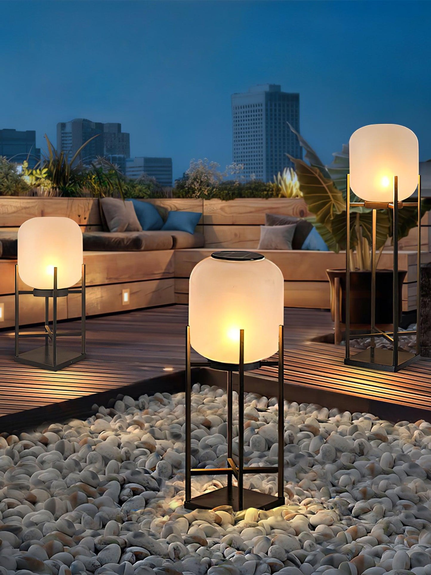 Bright Solar Garden Lamp Stainless Steel Glass