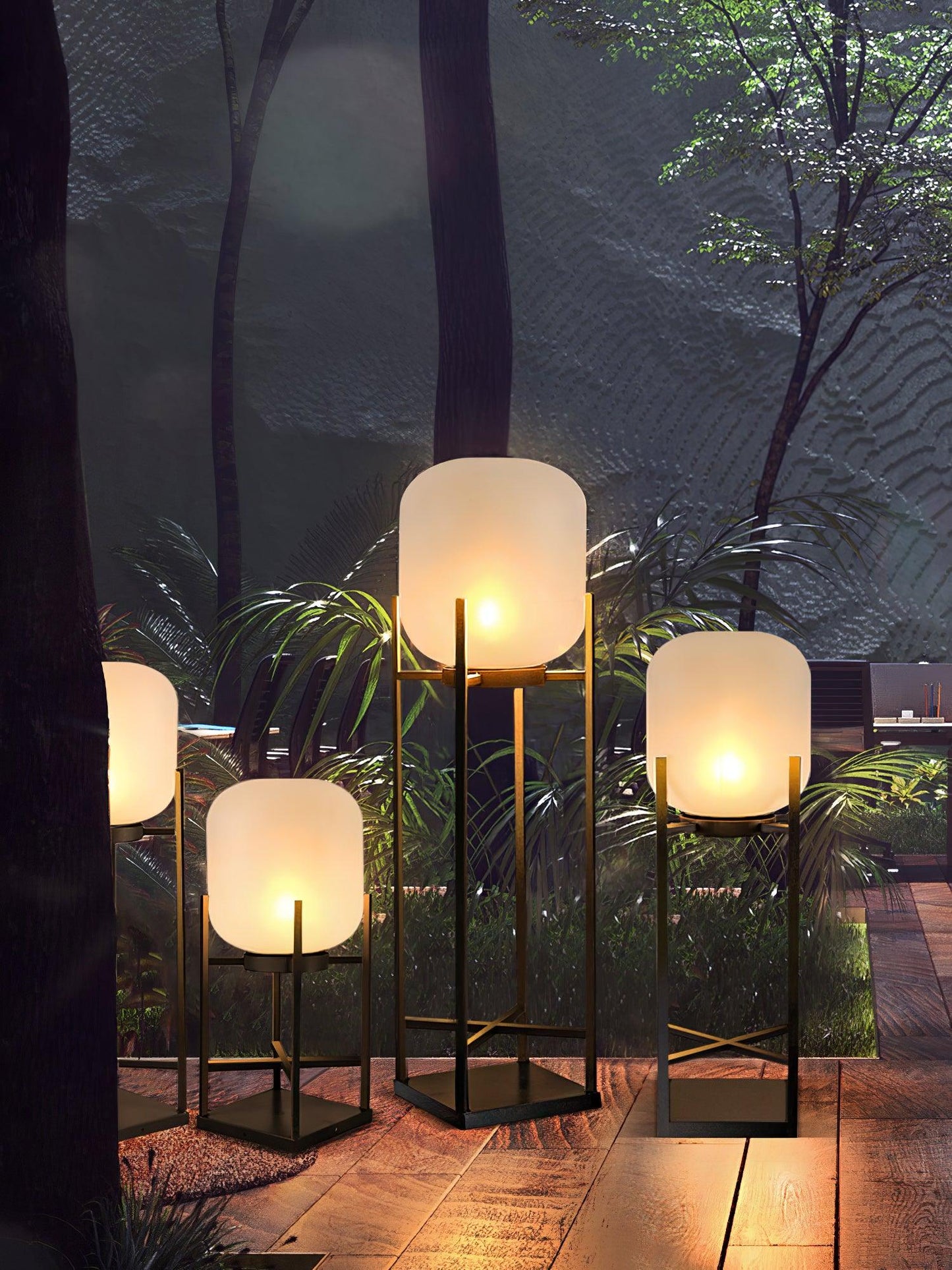 Bright Solar Garden Lamp Stainless Steel Glass