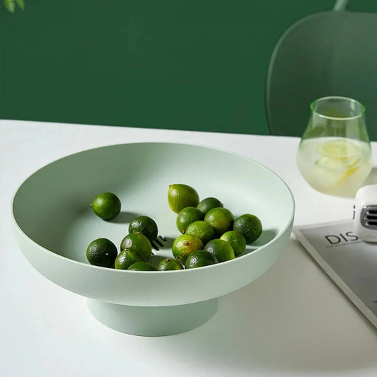 Classic White Ceramic Fruit Bowl Decorative Table Centerpiece - Lusomart
