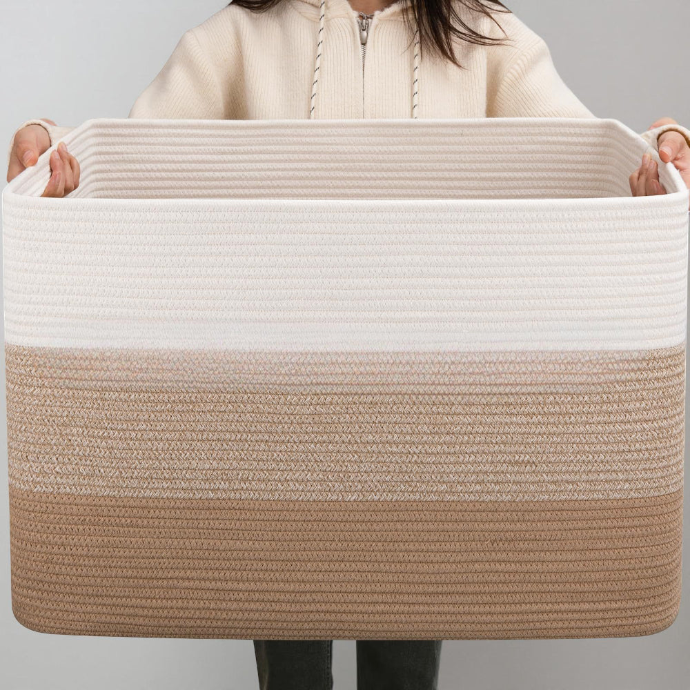 Big Wicker Laundry Hamper with Carry Handles