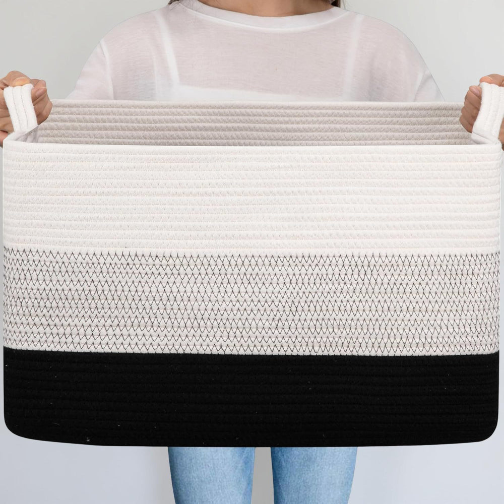 Big Wicker Laundry Hamper with Carry Handles - Lusomart