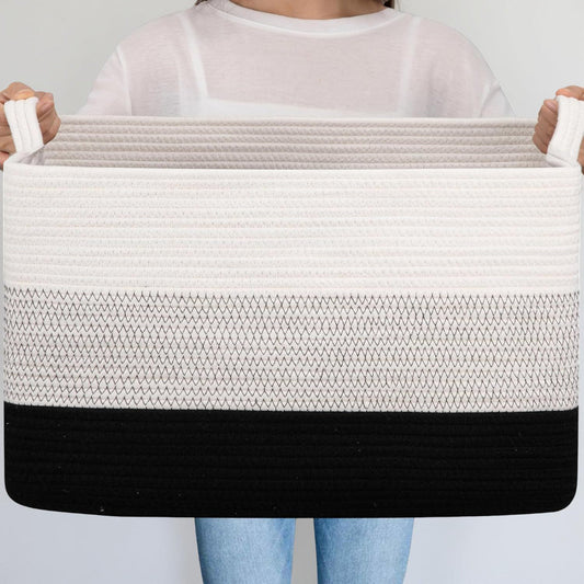 Big Wicker Laundry Hamper with Carry Handles - Lusomart