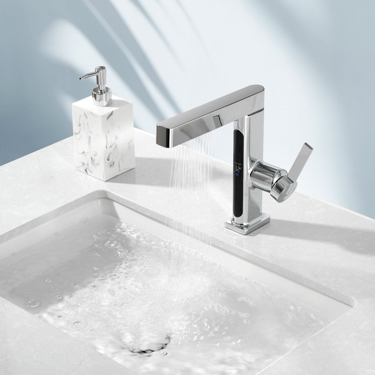 Stainless Steel Single Handle Kitchen Faucet With Temp Control