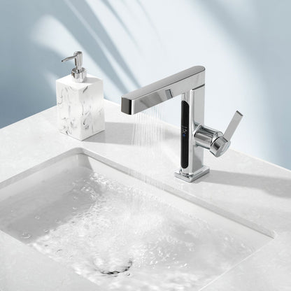 Stainless Steel Single Handle Kitchen Faucet With Temp Control
