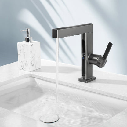 Stainless Steel Single Handle Kitchen Faucet With Temp Control - Lusomart