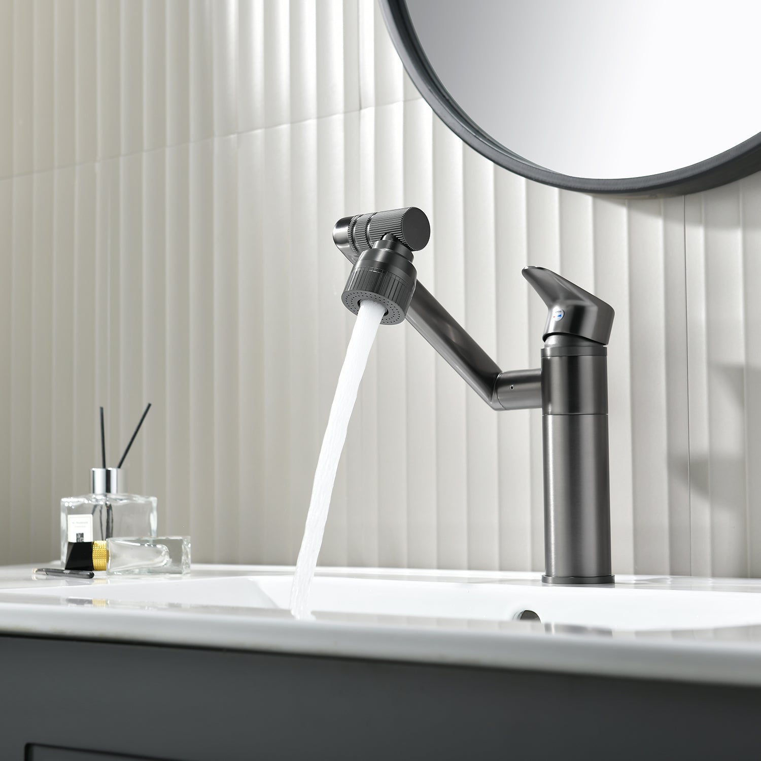 Rotating Single Handle Kitchen Faucet - Lusomart