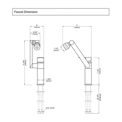 Rotating Single Handle Kitchen Faucet