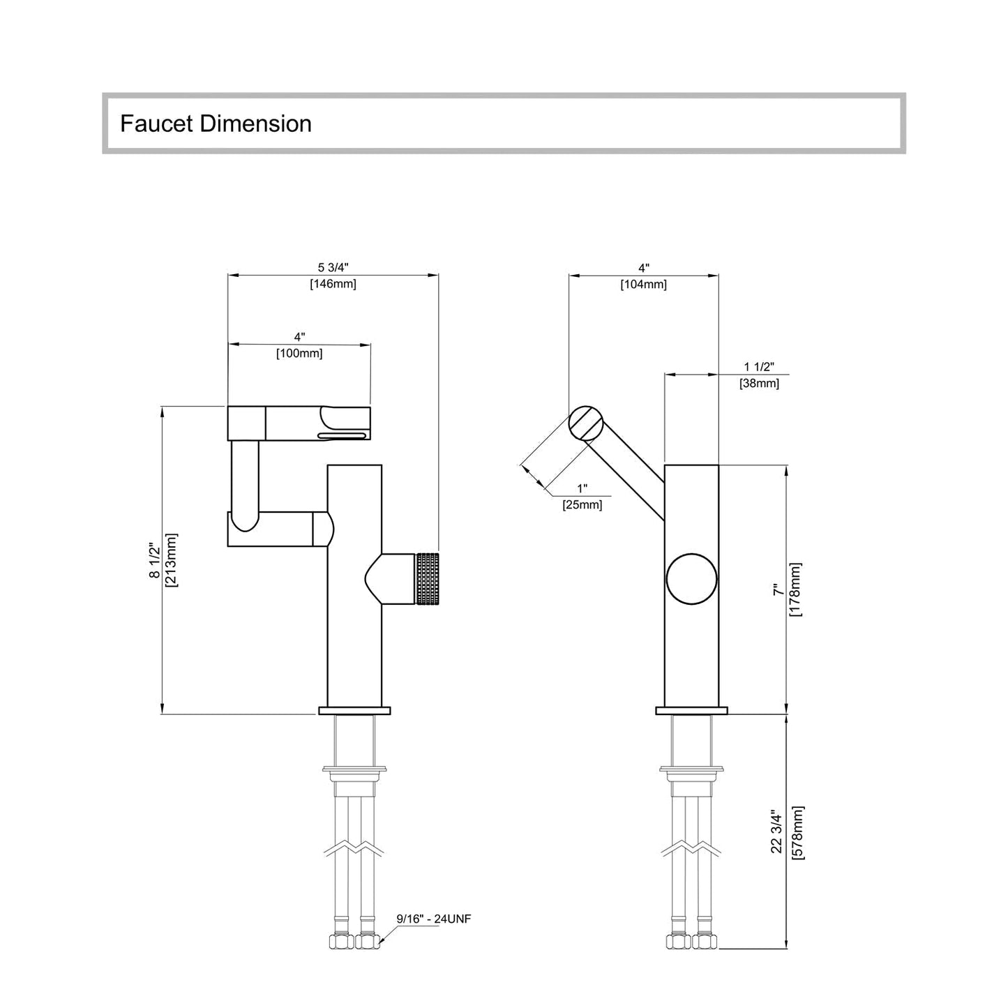 Modern Single Handle Bathroom Faucet with Temp Display