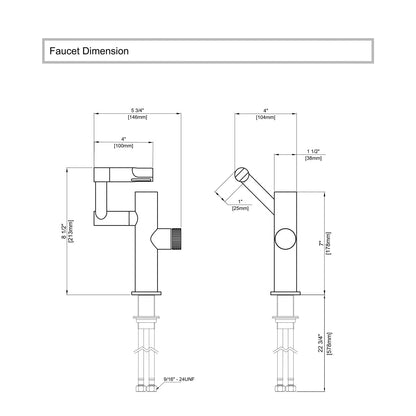 Modern Single Handle Bathroom Faucet with Temp Display