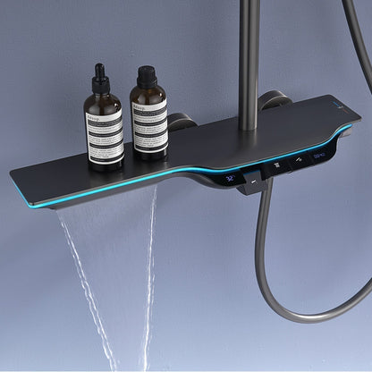 Colorful LED Shower Head With Temperature Display - Lusomart