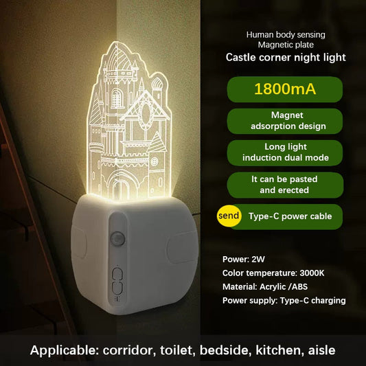 Bright Wireless Corner Lamp with Warm White Glow - Lusomart