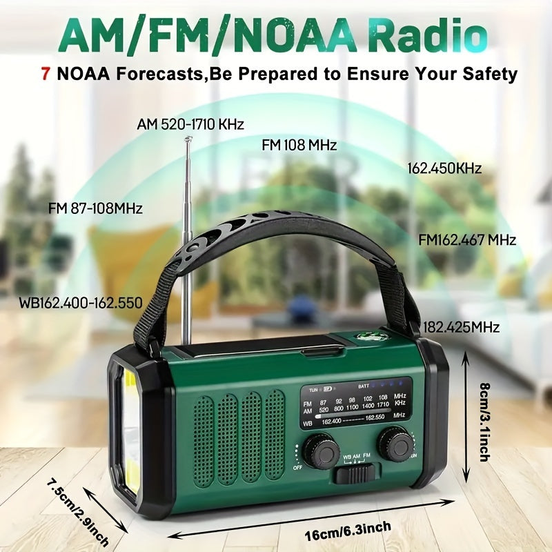 LifeLink Emergency Radio – Solar Panel and Hand Crank Powered, with NOAA Access, Integrated Flashlight, and USB Charger for a Compact Survival Device. 2