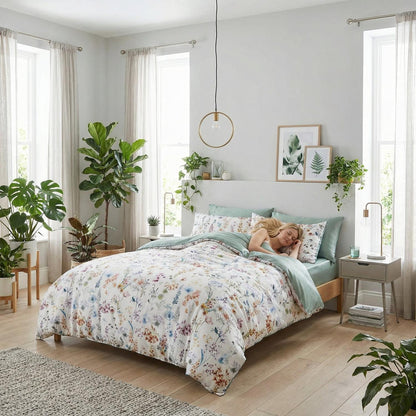 Colorful Bird Pattern Soft Cotton Bedding Set