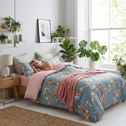 Colorful Bird Pattern Soft Cotton Bedding Set