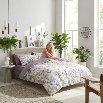 Colorful Bird Pattern Soft Cotton Bedding Set